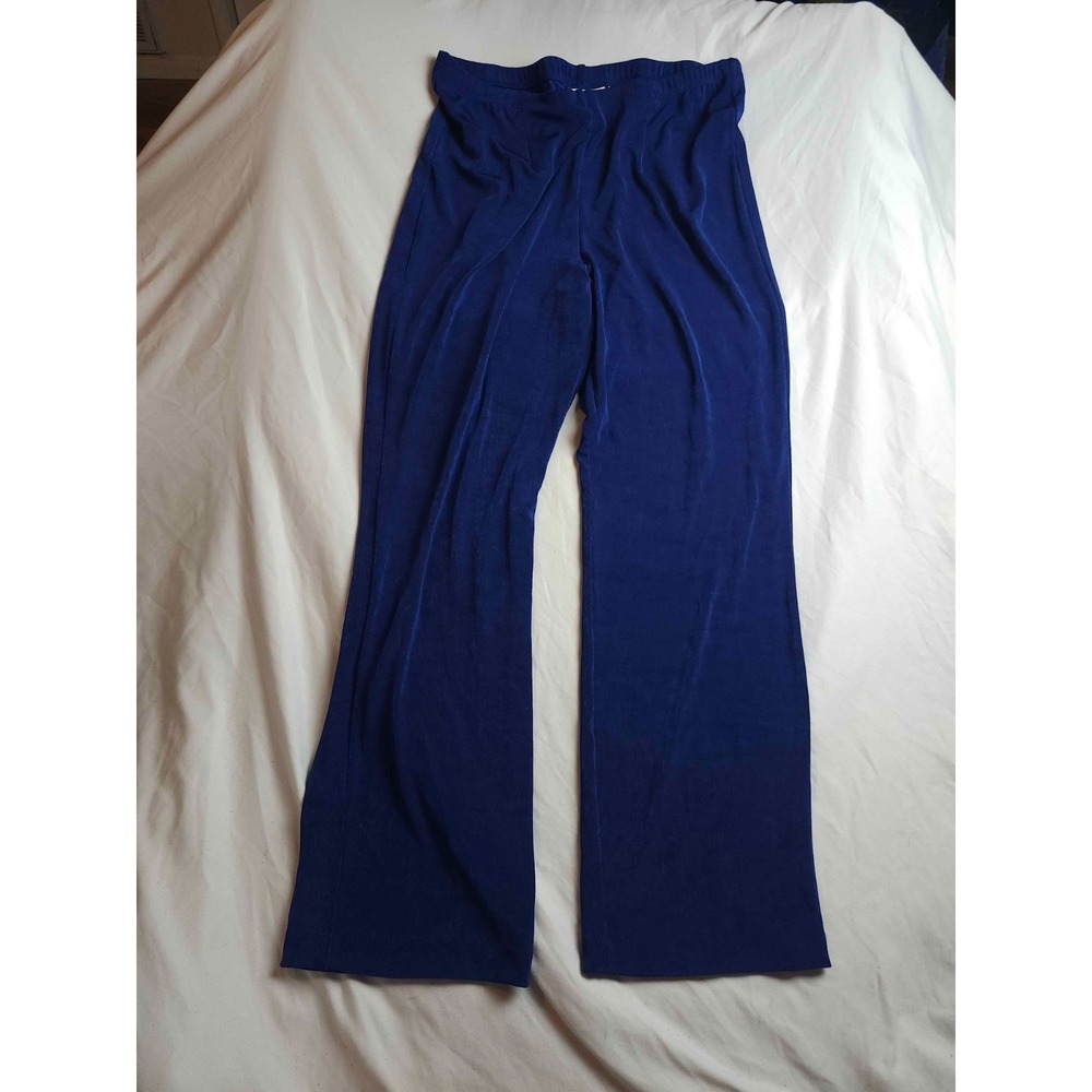 Chicos Dress Pants Womens US 12 Blue Sleek Minimalist Comfy Office Siren Chic